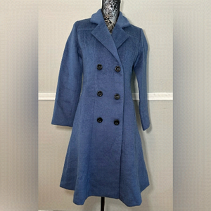 Nwt - Aptro - Women’s Wool Blend Double Breasted Long Pea Coat